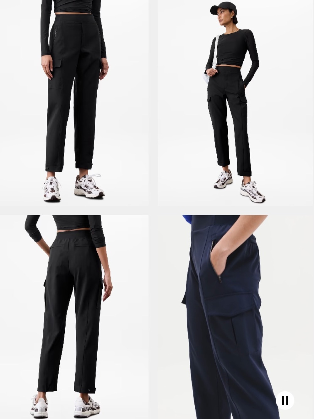EUC Athleta Endless Cargo Pant Jogger Black Size 10